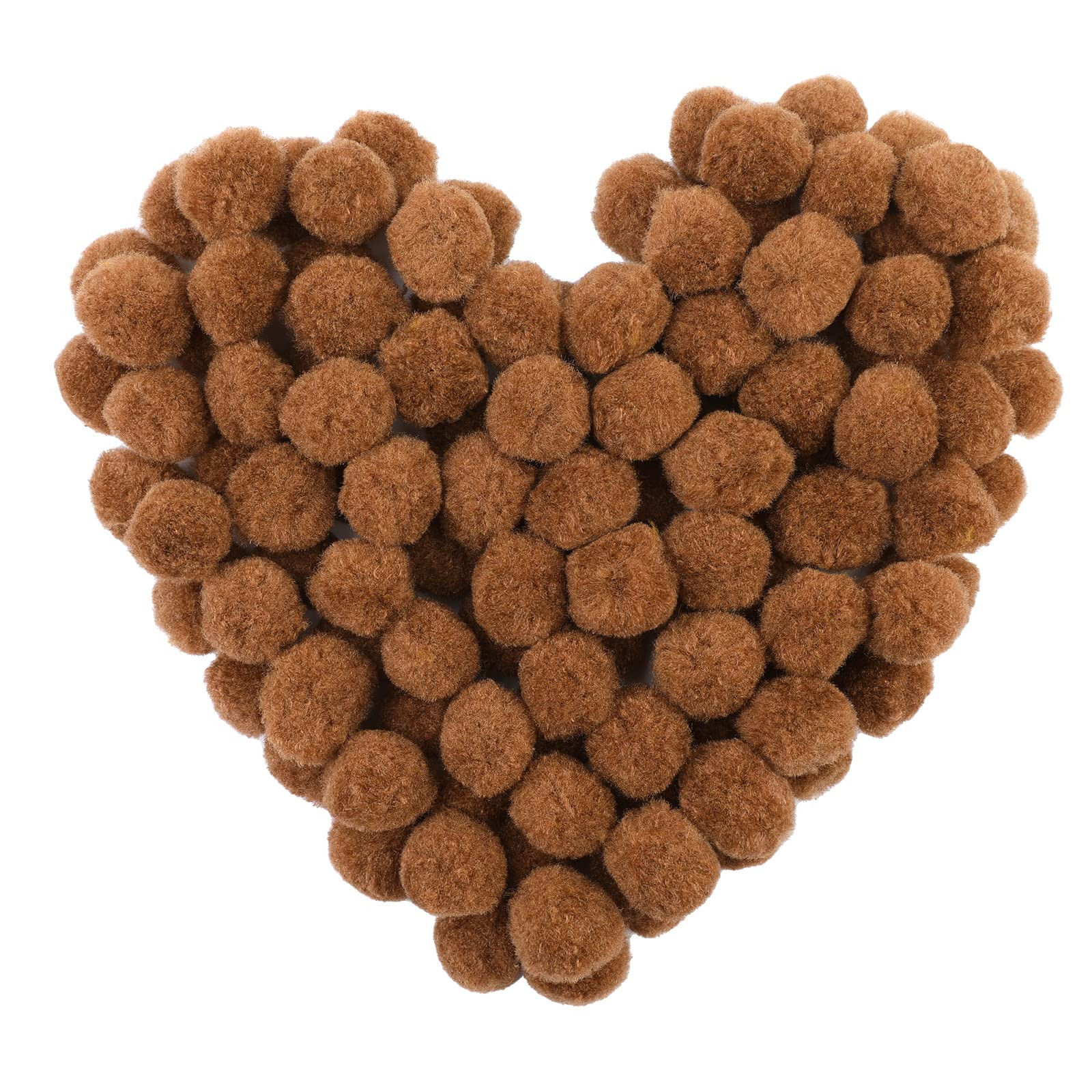 Morfen 150 Pcs Light Brown Craft Pom Poms, 1 Inch Fuzzy Pompom Puff Balls for DIY Arts, Crafts Pr... | Amazon (US)