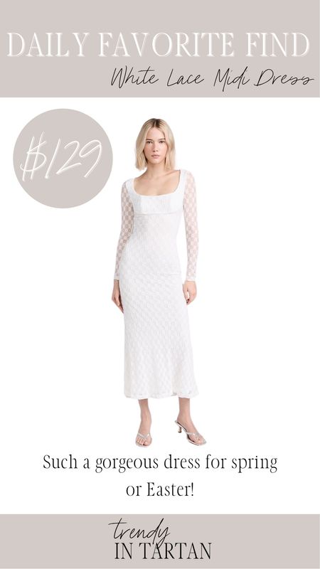Daily favorite find- white lace midi dress!

Maxi dress, white dress, beach dress, summer dress, spring dress, lace dresss

#LTKstyletip #LTKSeasonal