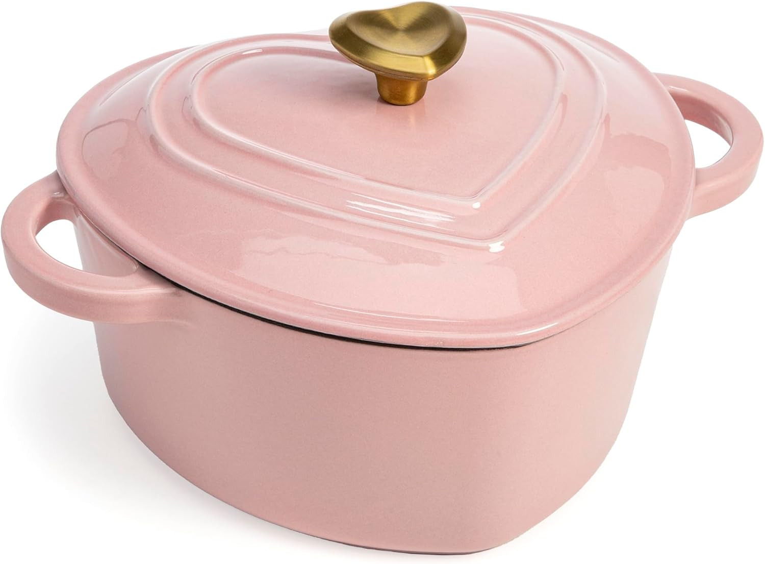 Paris Hilton Enameled Cast Iron Dutch Oven Heart-Shaped Pot with Lid, Dual Handles, Works on All ... | Amazon (US)