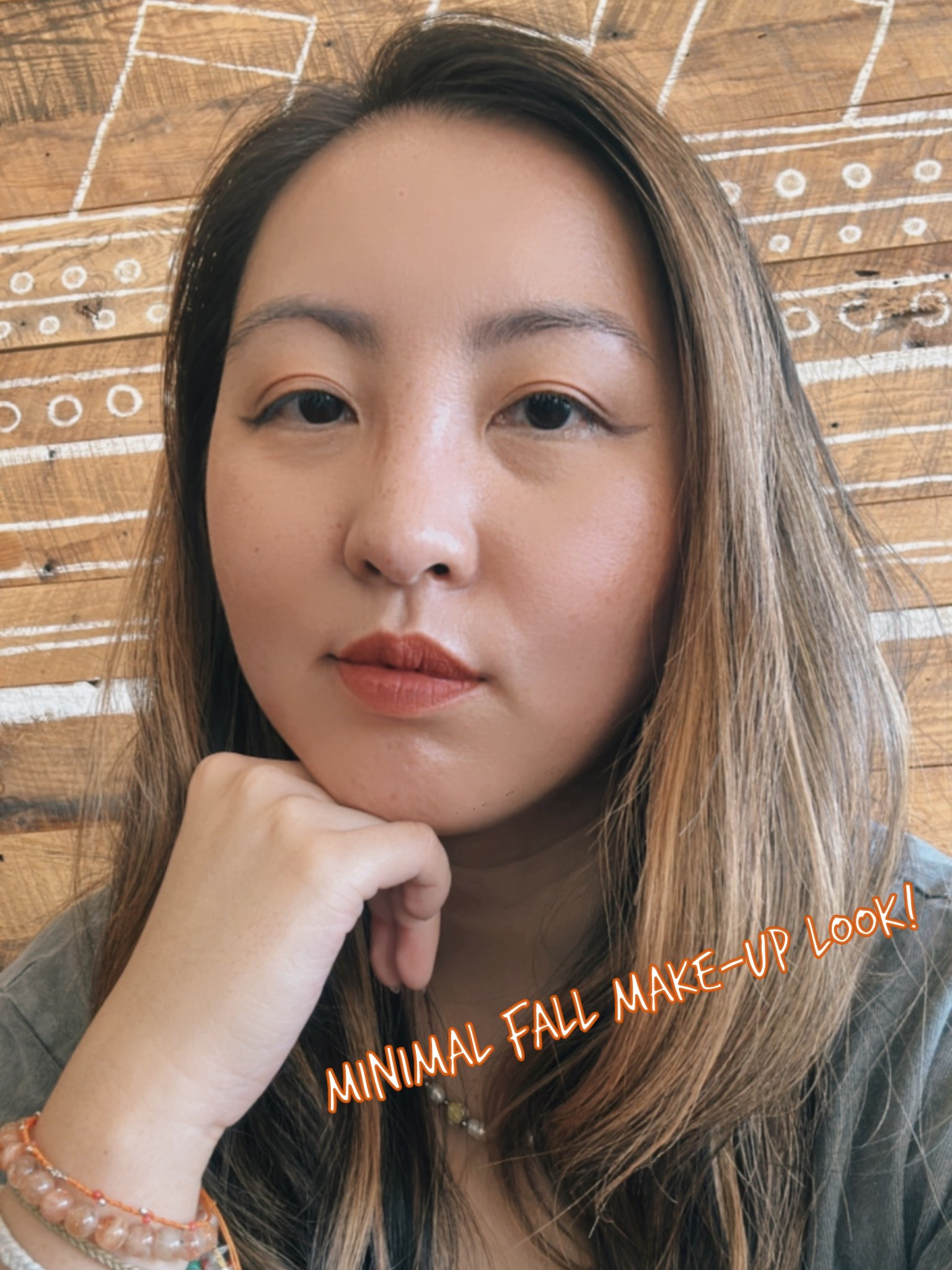 A typical make-up look for me is about even skin tone, eyeliner, and a good lippie.

FACE: Merit Complexion Stick (Bisque) / TLB Caffeine Concealer (Honey)
EYELINER: Uzu Eye Opening Liner (Black)
LIP: rom& Velvet Tint (Thai Tea)

#LTKBeauty #LTKdayinmylife