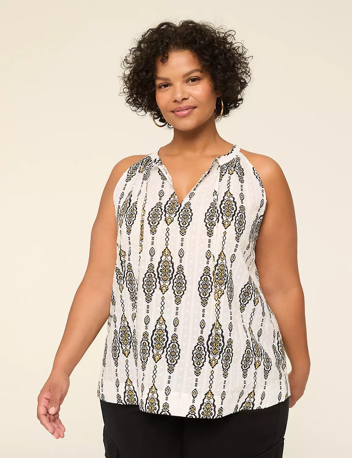 Swing Split-Neck Halter Popover Top | Lane Bryant (US)