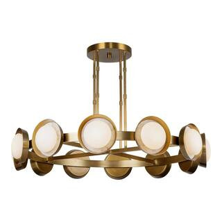 ALORA Alonso 50 in. 1-Light 40-Watt Vintage Brass Integrated LED Chandelier CH320050VB - The Home... | The Home Depot