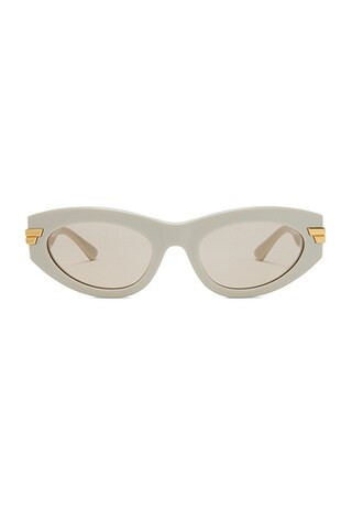 Bottega Veneta Bold Ribbon Cat Eye Sunglasses in White | FWRD | FWRD 