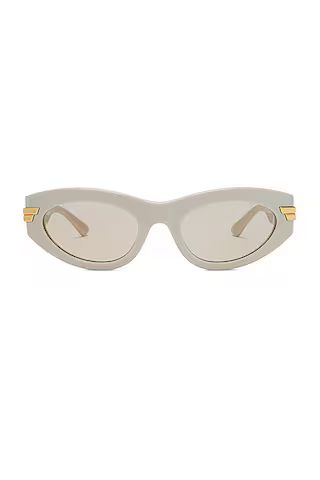 Bottega Veneta Bold Ribbon Cat Eye Sunglasses in White | FWRD | FWRD 