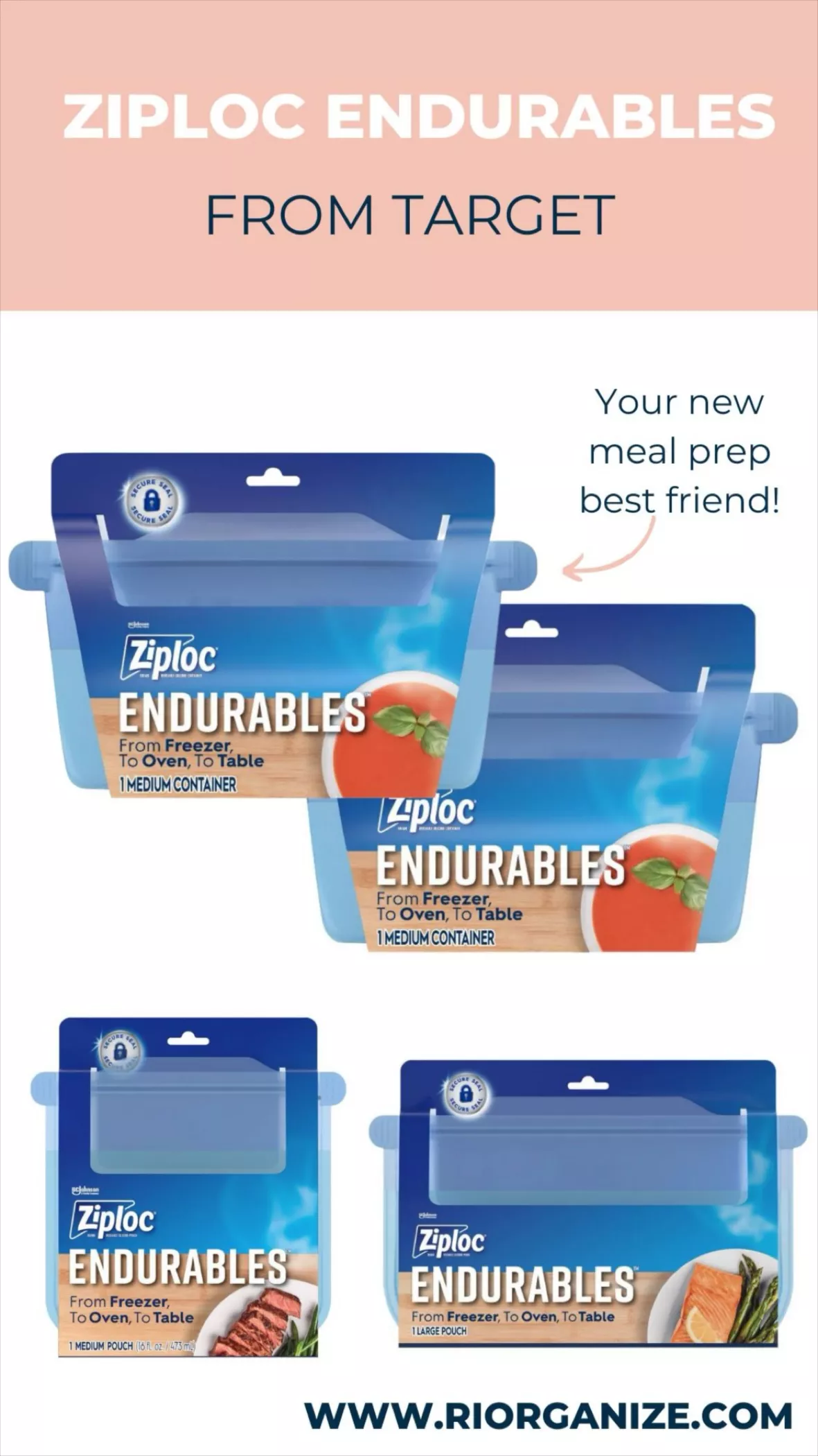 Ziploc Endurables Container, Medium, 32 Ounce