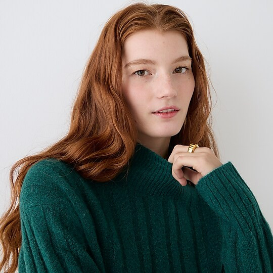 Ribbed mockneck sweater in Supersoft yarn | J. Crew US