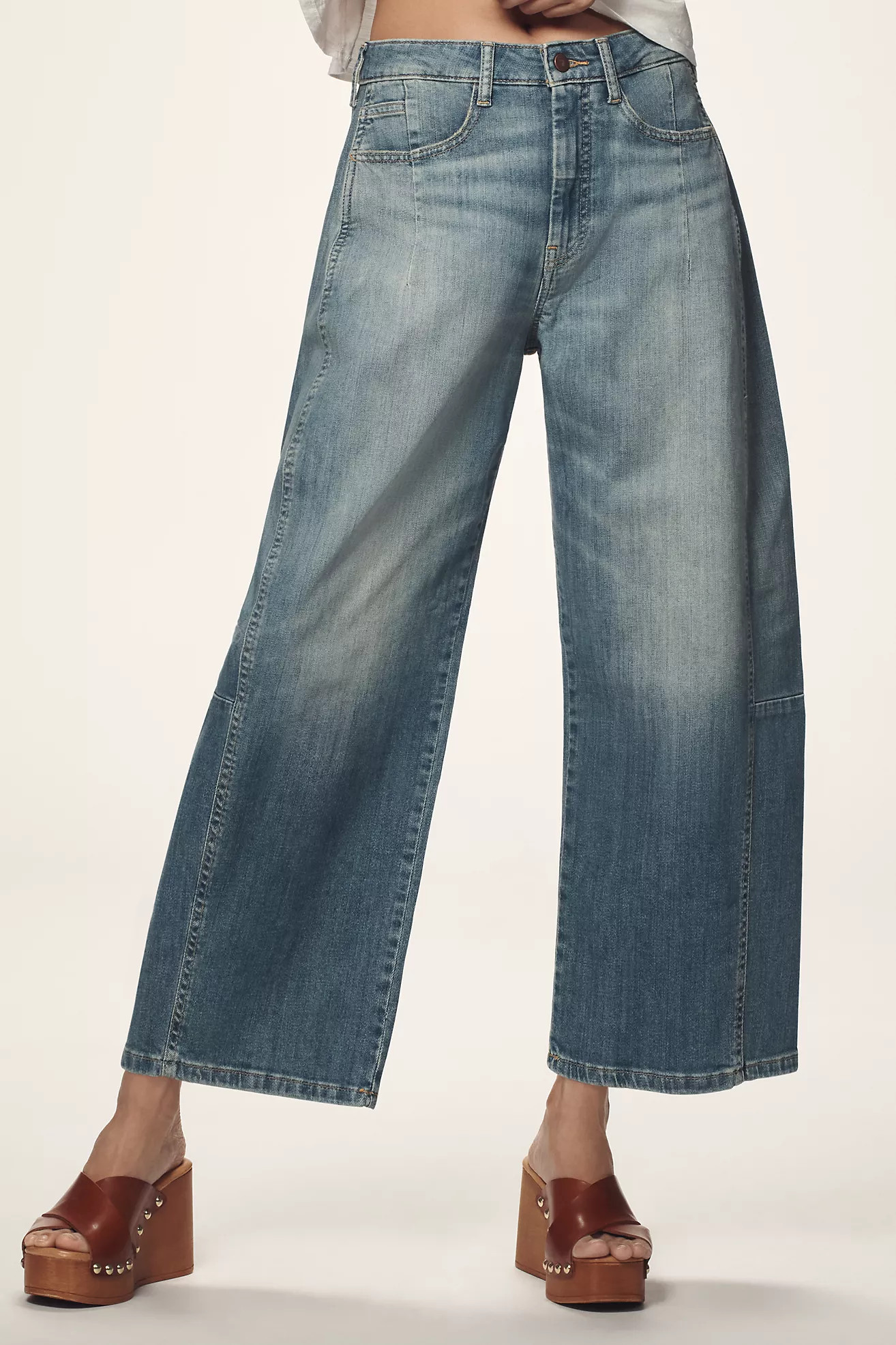 The Kenna Mid-Rise Heritage Barrel Jeans by Pilcro | Anthropologie (US)