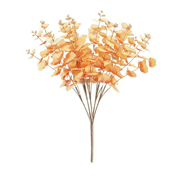 Artificial Flower Fake Eucalyptus Leaves Branches Bulk Fall Orange Faux Greenery Stems for Home P... | Walmart (US)