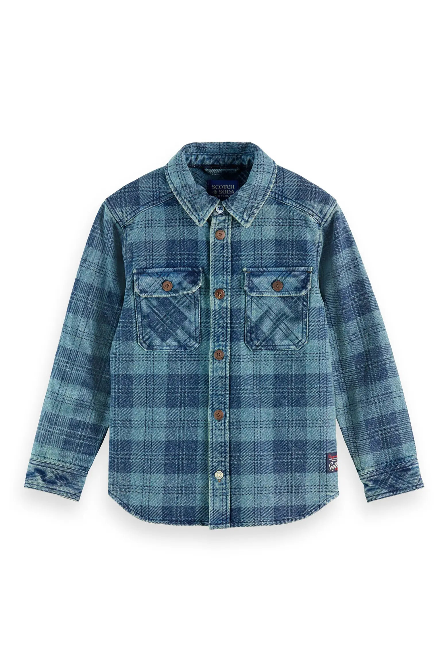 Kids' Washed Check Denim Overshirt (Men) | Nordstrom | Nordstrom
