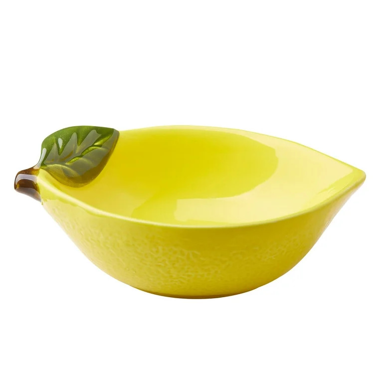 Mainstays Yellow Ceramic Lemon Bowl, 8.07" L x 5.51" W x 2.75" H | Walmart (US)
