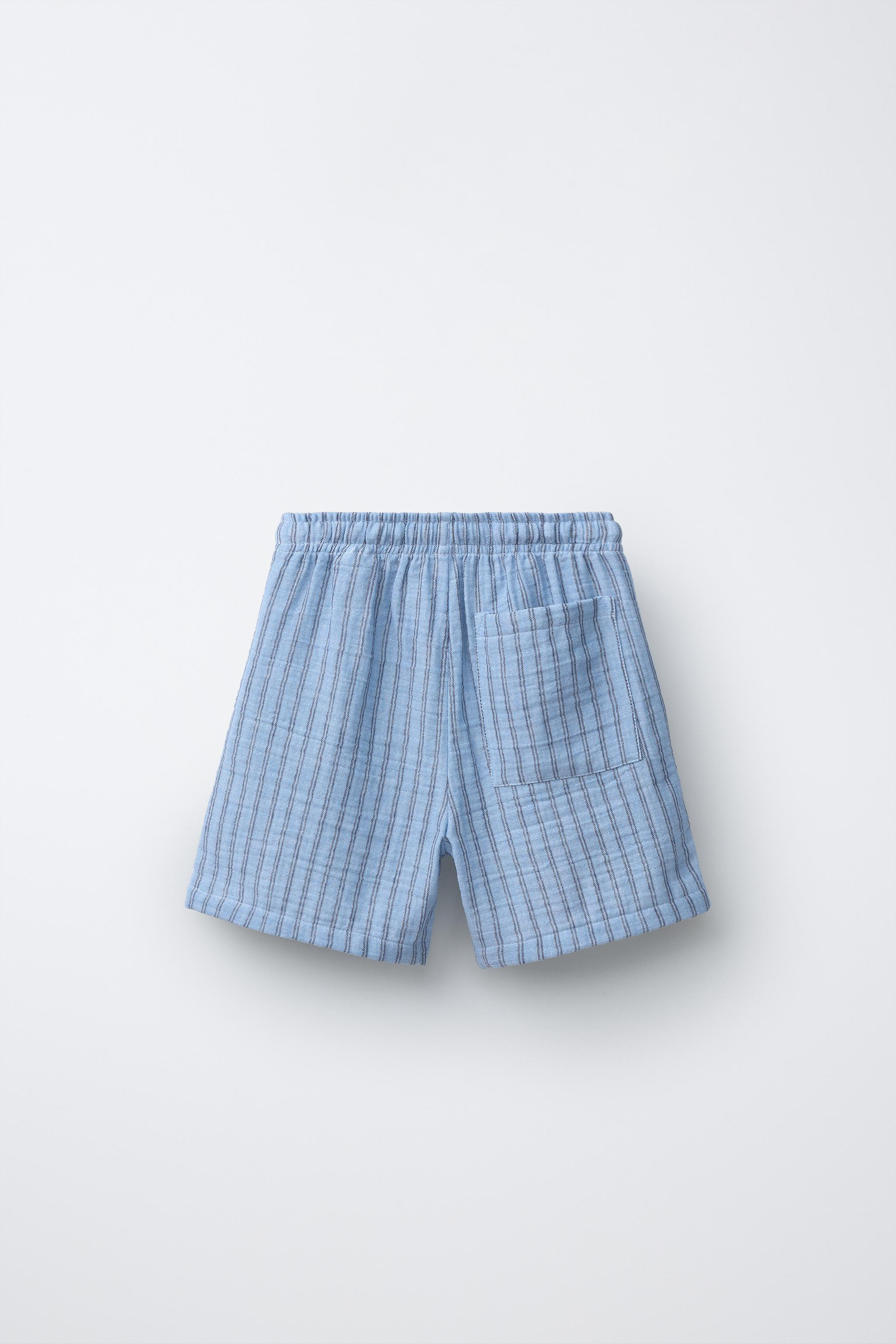 TEXTURED STRIPED SHORTS | Zara US