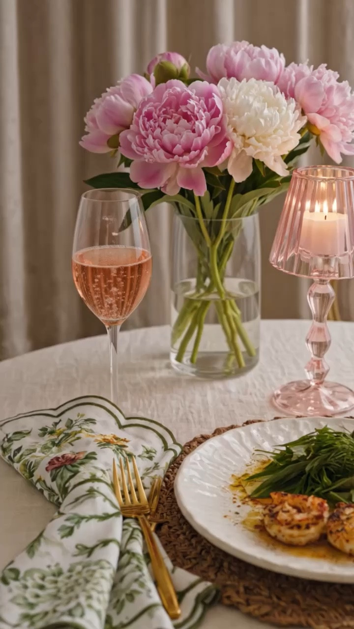 Late night dinner, a little candlelight, a little sparkle, and simple things made to feel special. I love how a beautiful table can turn even a small plate into an occasion — floral linens, soft glow, pink fluted glassware, and pieces that make staying in feel like going out.

#LateNightDinner #Tablescape #FloralNapkin #PinkGlassware #RechargeableTableLamp #Dinnerware #ShrimpDish #TableLinen #CandlelightDining #EntertainingAtHome #HomeDecor #CoastalStyle

#LTKHome #LTKMothersDay