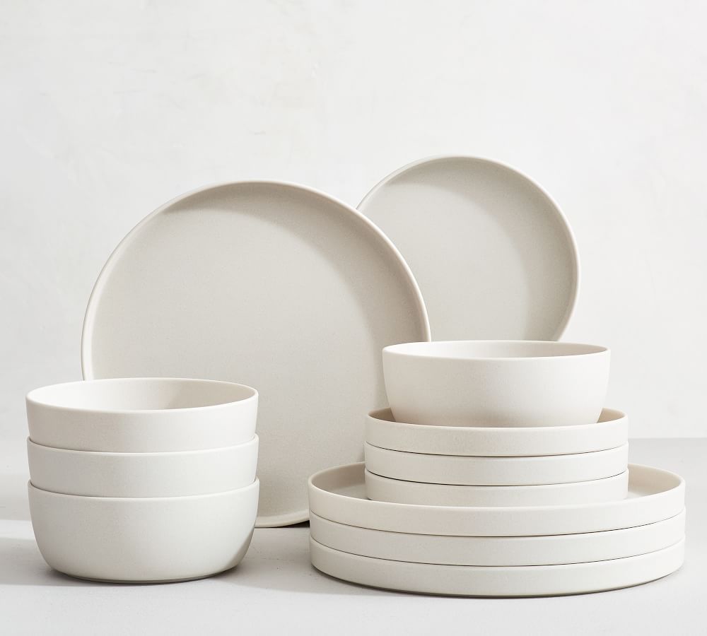 Mason Modern Melamine 12-Piece Dinnerware Set - Ivory | Pottery Barn (US)