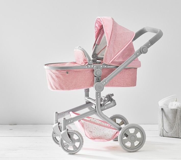 Pink Glitter Convertible 3-in-1 Doll Stroller | Pottery Barn Kids