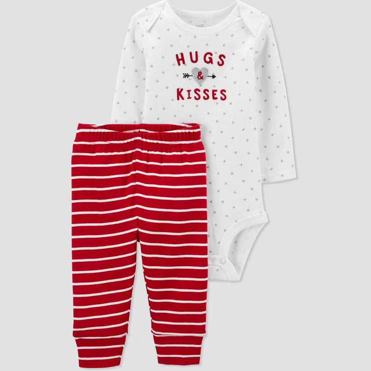 Carter's Just One You® Baby 2pc 'Hugs and Kisses' Top and Bottom Set - White/Red | Target