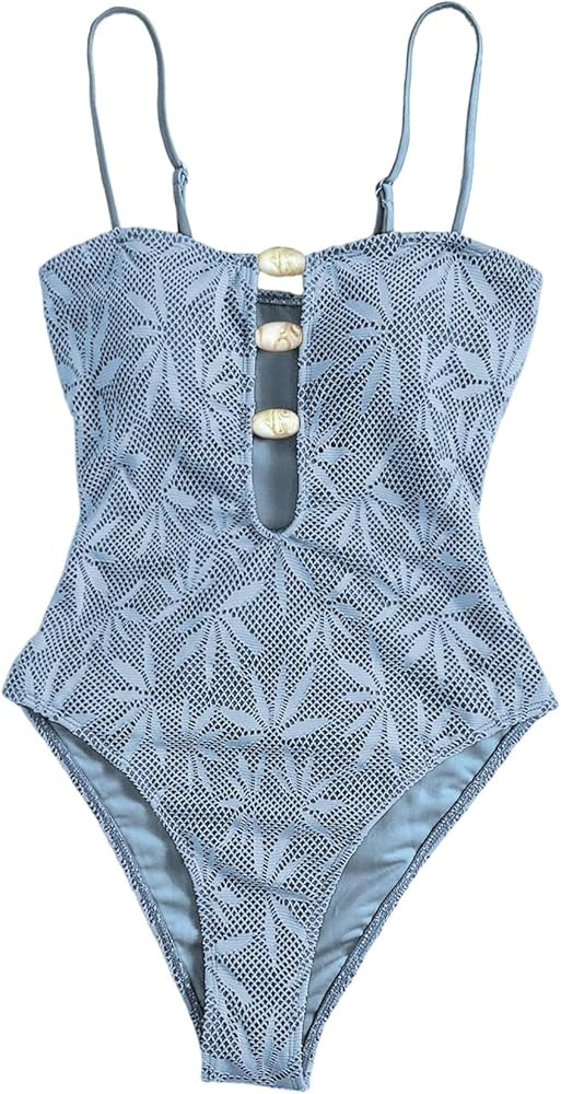 SOLY HUX Women's One Piece Swimsuit Cutout Bathing Suits High Cut Swimwear Vacation Cruise Wear | Amazon (US)