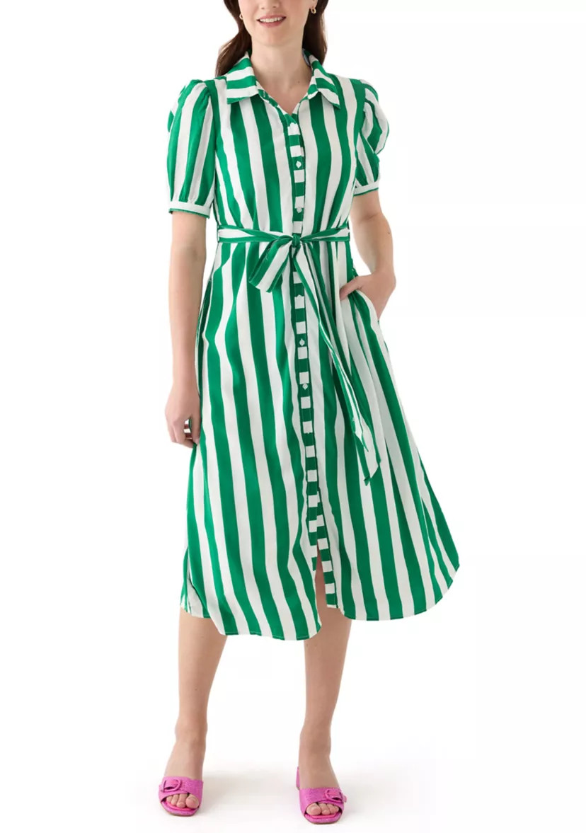 Women's Short Sleeve Belted Printed Shirtdress | Belk