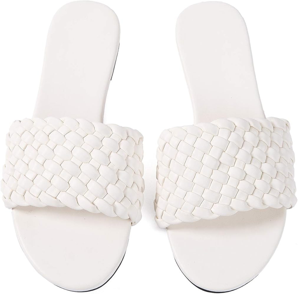 Women Flip-Flops Pearls Bow Sandals Beach Flat Rivets Rain Jelly Gold Pearls | Amazon (US)