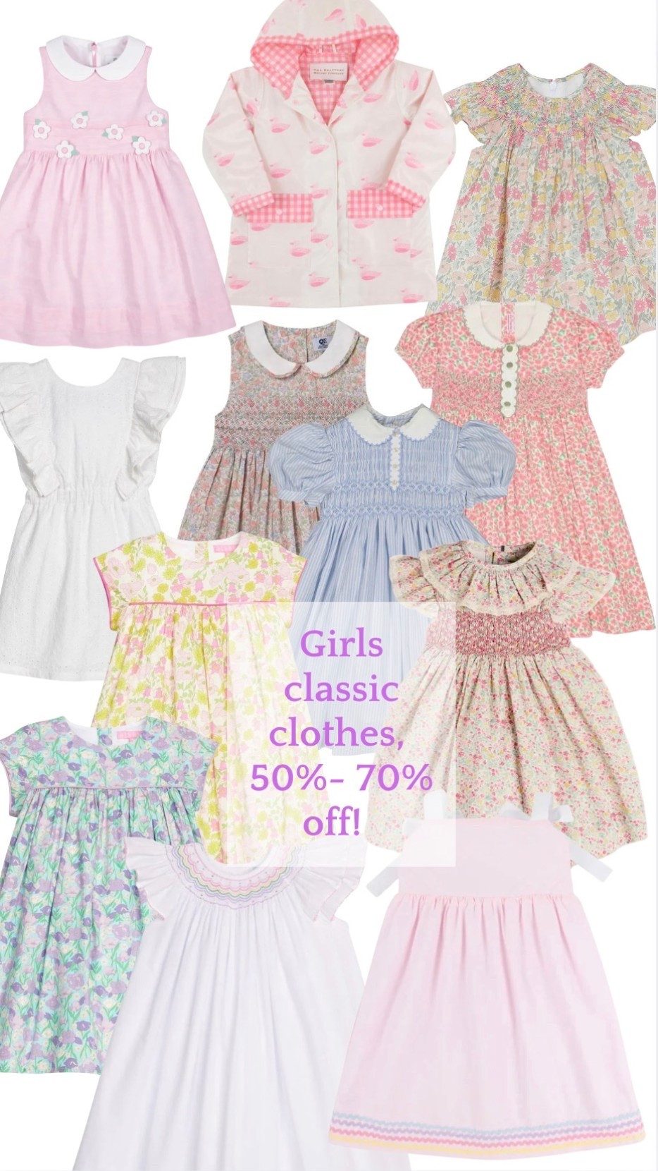 Classic girls dresses and outfits are 50%-70% off during summer sales- timeless children's pieces with smocked details, embroidery, etc ..

#LTKmomlife #LTKBaby #LTKKids