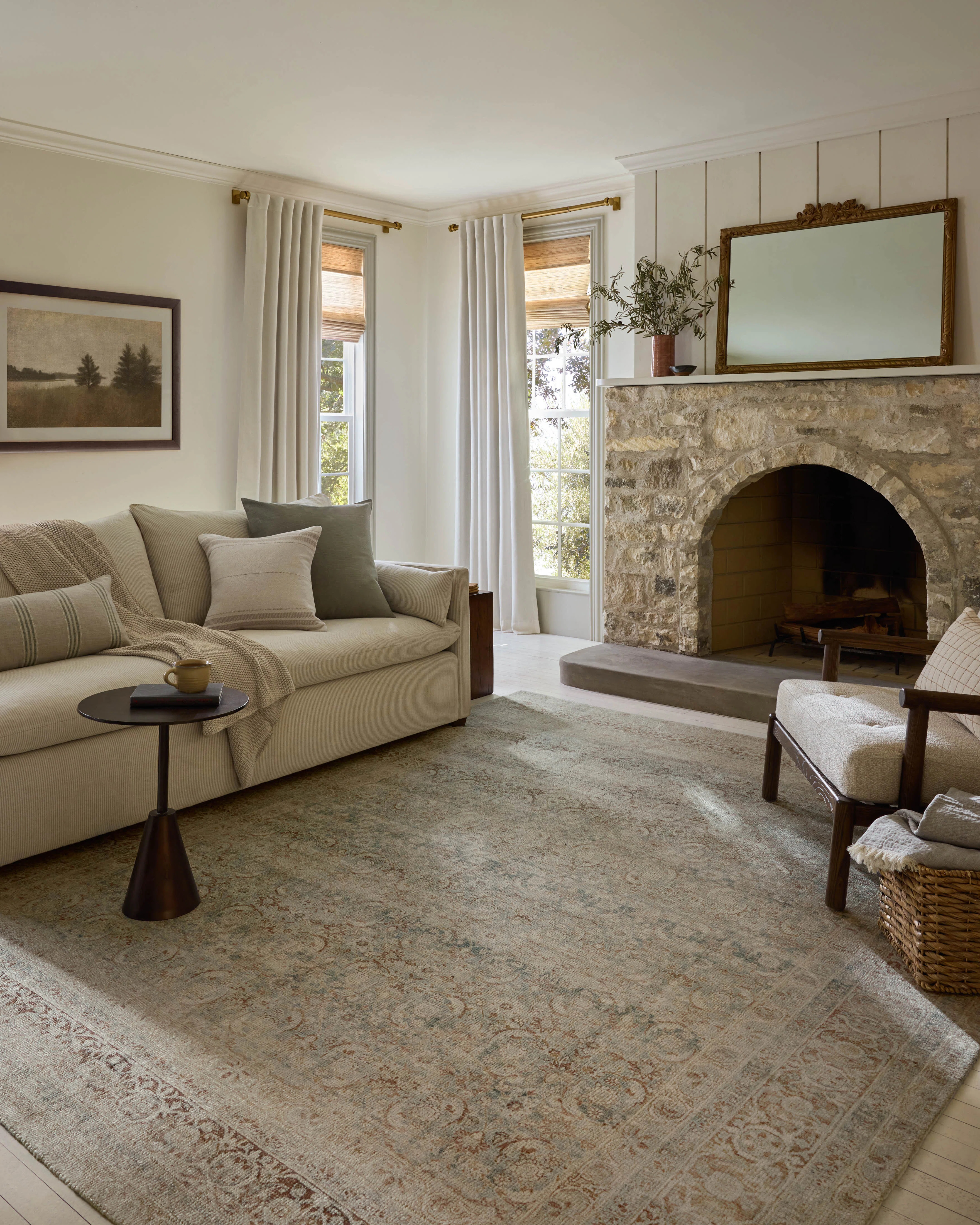 Magnolia Home by Joanna Gaines x Loloi Wimberly Sky / Copper Area Rug | Wayfair North America