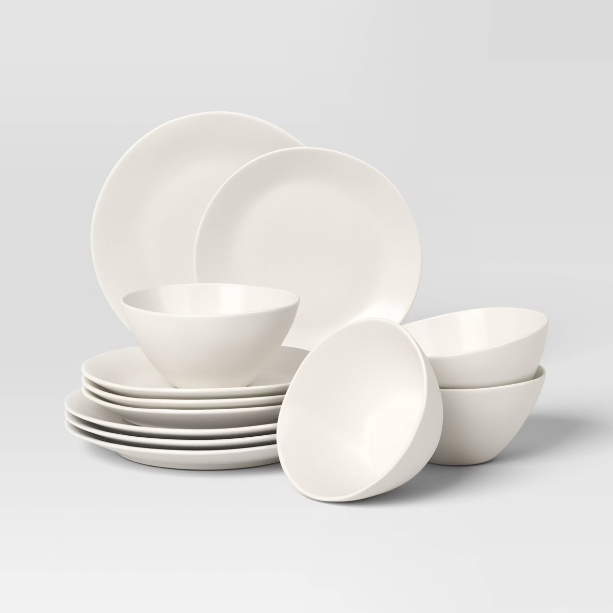12pc Stoneware Aralia Dinnerware Set Sour Cream - Threshold™ | Target