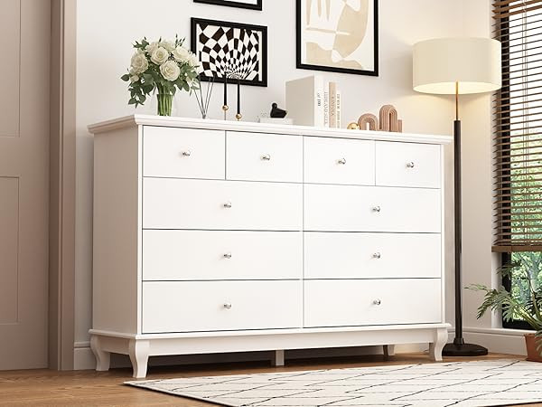 FAMAPY Chest of Drawers 9 Drawer Chest Dresser Wood Dresser, Wooden Legs, Drawer Organization for... | Amazon (US)