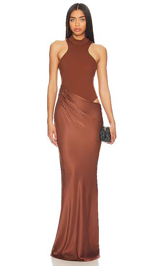 Estrella Maxi Dress in Nutshell Brown | Revolve Clothing (Global)
