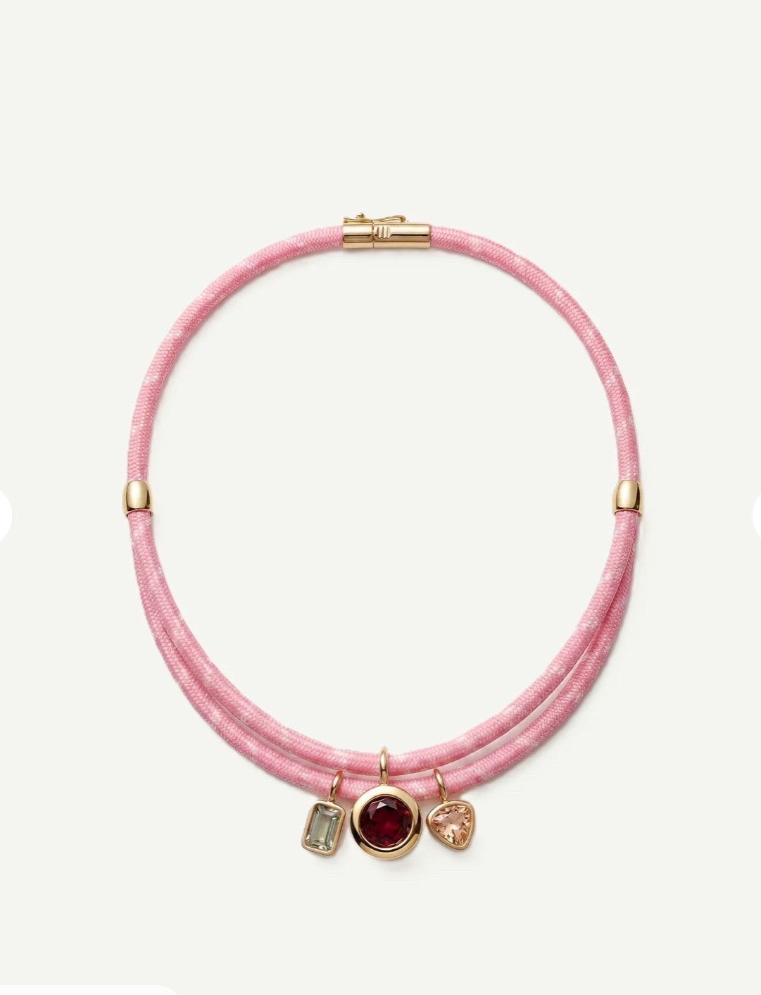 Veronica Beard Paracord Charm Necklace
Pink Rope Glass-Stone 14k Gold-Plated Necklace

crafted from pink paracord in a double-rope silhouette with multi-shaped glass stones in hues of clear, orange, and amber. 14-karat gold-plated brass accents add dimension

#LTKootd #LTKTravel #LTKWorkwear