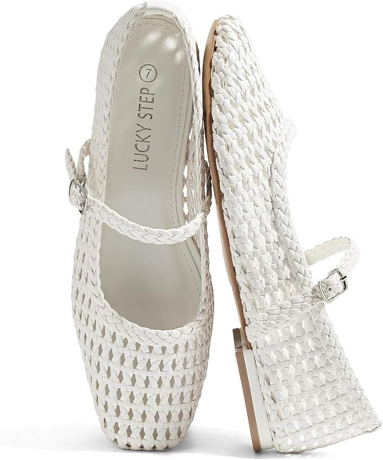 LUCKY STEP Women's Mesh Woven Ballet Flats | Amazon (US)
