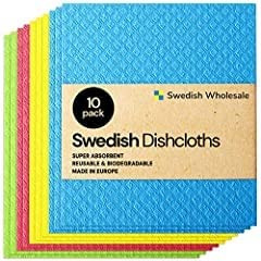 Swedish Wholesale Swedish DishCloths for Kitchen- 10 Pack Reusable Paper Towels Washable - Eco Fr... | Amazon (US)