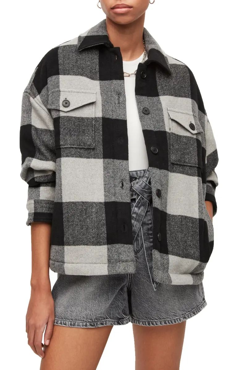 Luella Check Oversize Shirt JacketALLSAINTS | Nordstrom