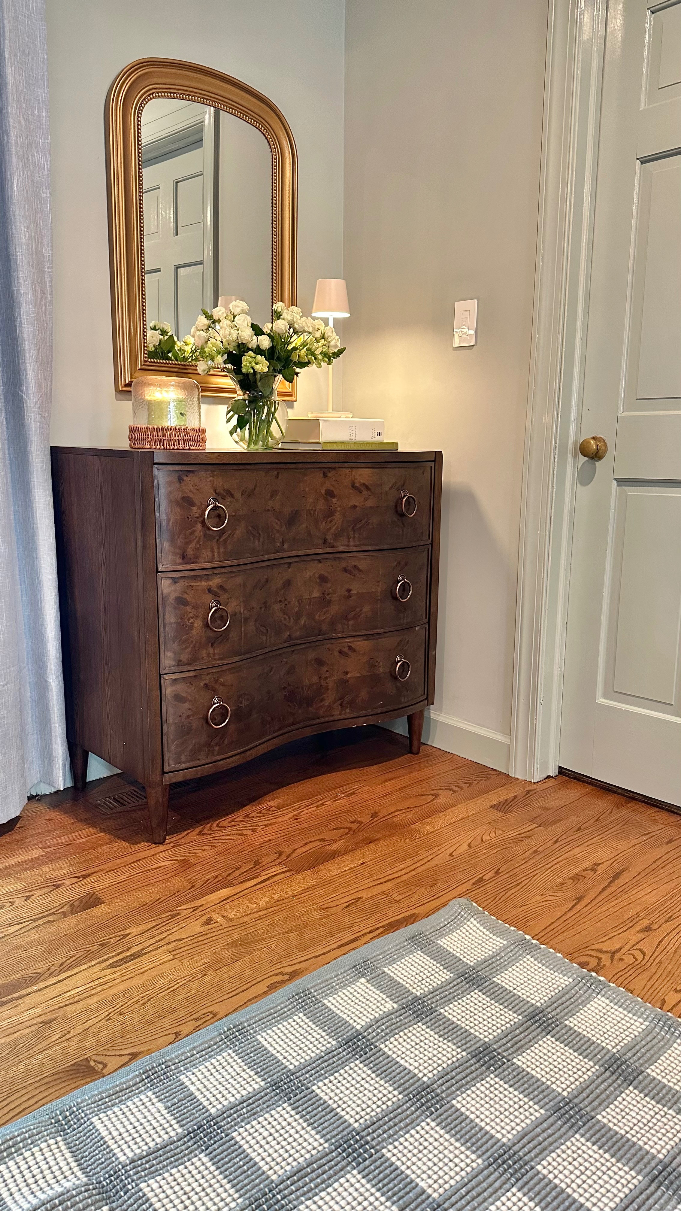 A Cozy Den Transformation! This room has had quite the transformation, especially now with new Wayfair finds. The checkered rug, the classic chest of drawers, and that beautiful mirror brought everything together—it finally feels cozy, warm,  and finished.💥 Wayfair’s 5 Days of Deals is live now with up to 70% off and fast, free delivery on orders over $37!
@wayfair #Wayfair #wayfairpartner  

 #LTKHome #LTKSaleAlert
