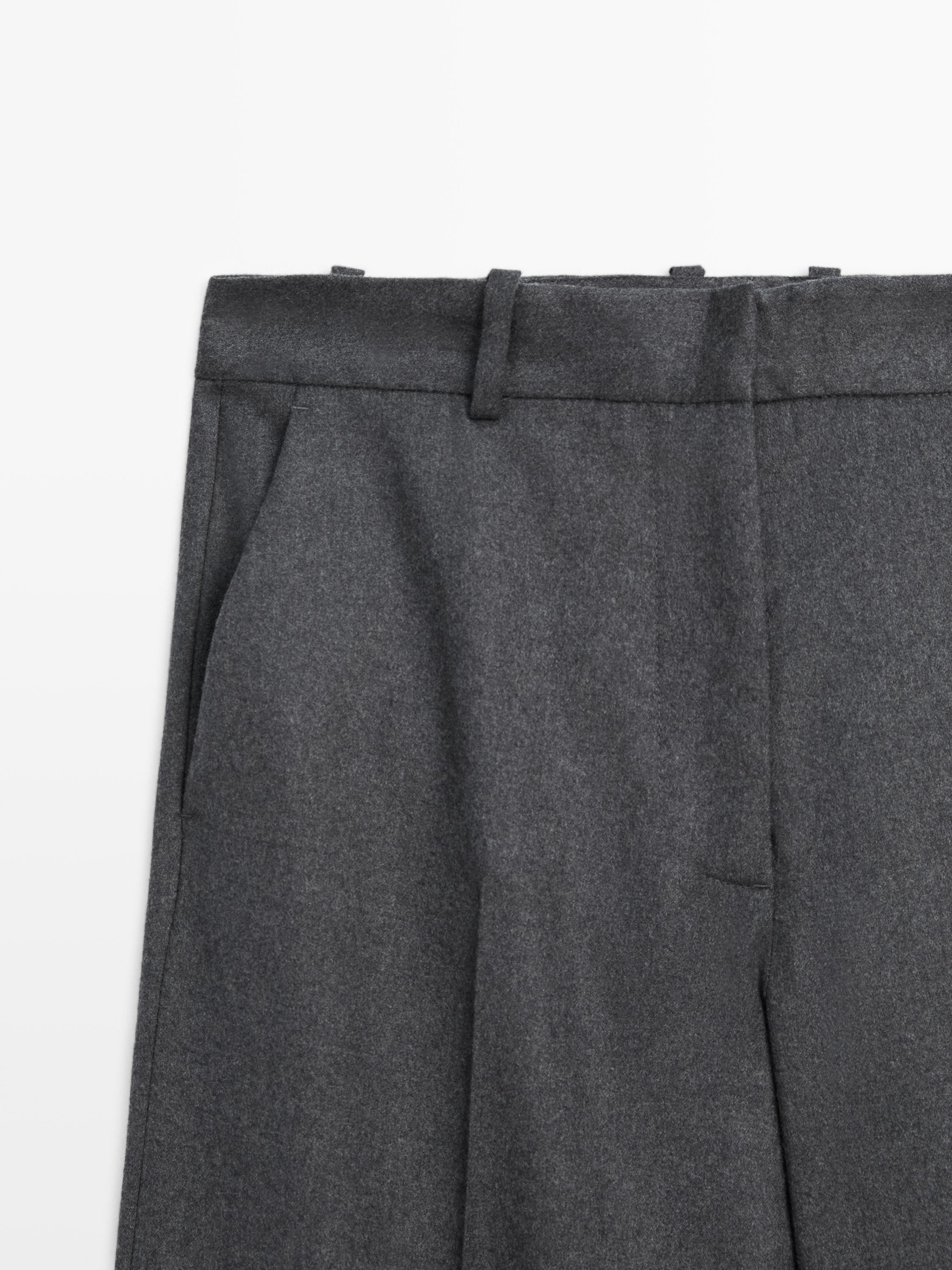 100% wool flannel suit trousers | Massimo Dutti US