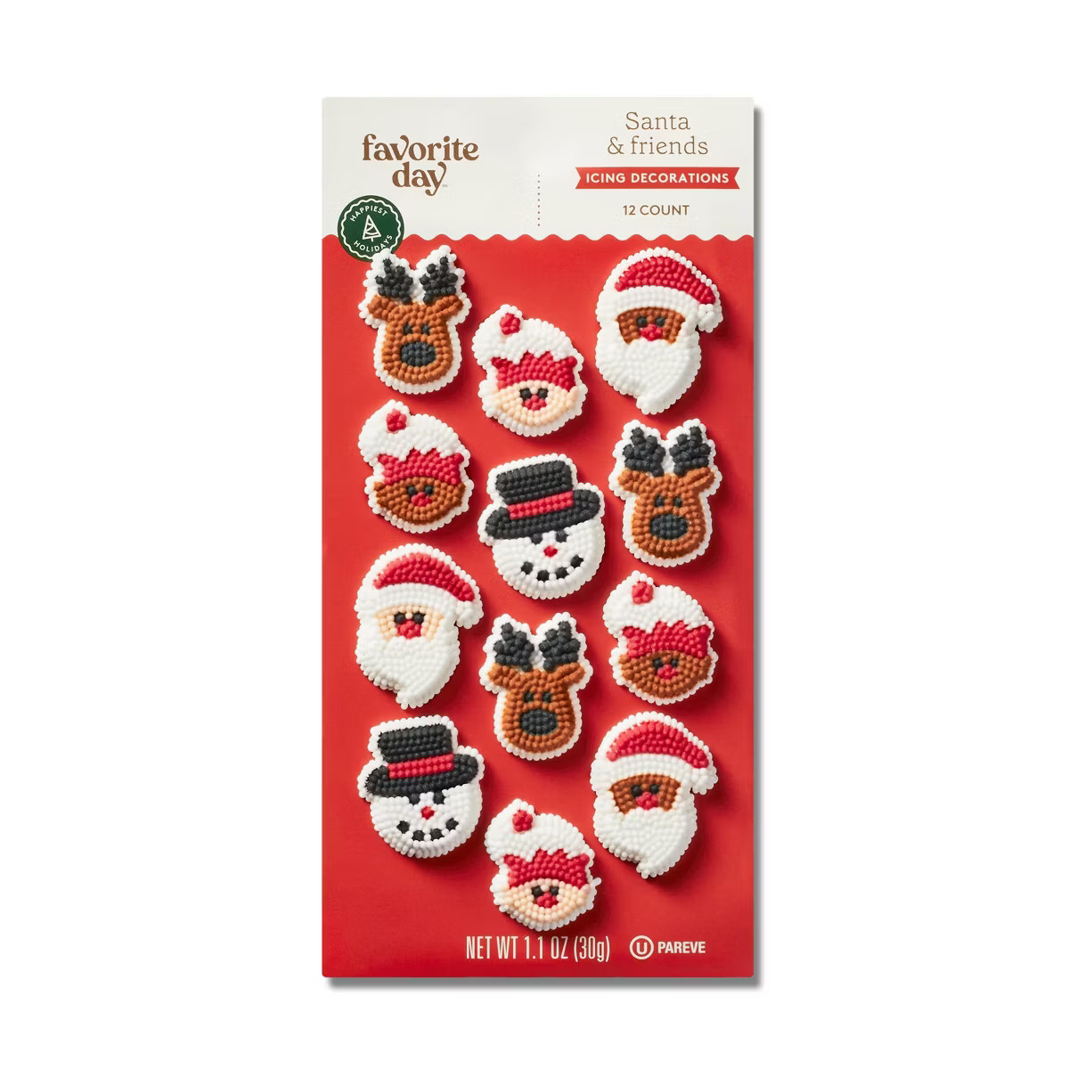 Holiday Santa & Friends Icing Decorations - 12ct - Favorite Day™ | Target