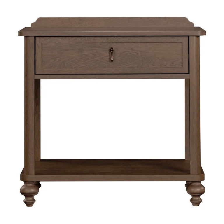 My Texas House Hartwell 1 Drawer Nightstand with USB, Heritage Oak Finish | Walmart (US)