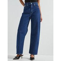 Calvin Klein Jeans Barrel Leg Jeans - Blue | Very (UK)