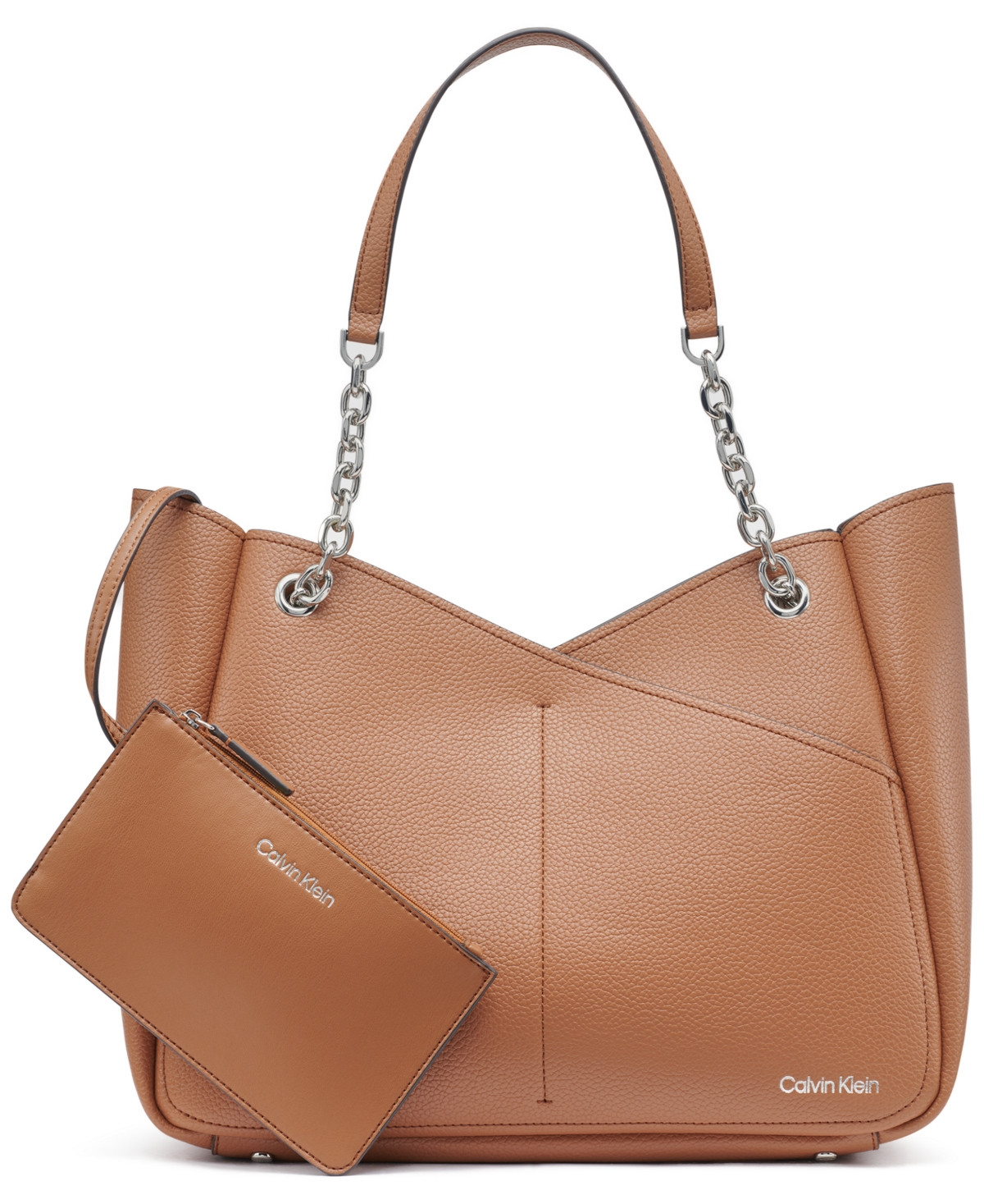 Calvin Klein Zoe Large Tote Bag - Caramel | Macy's