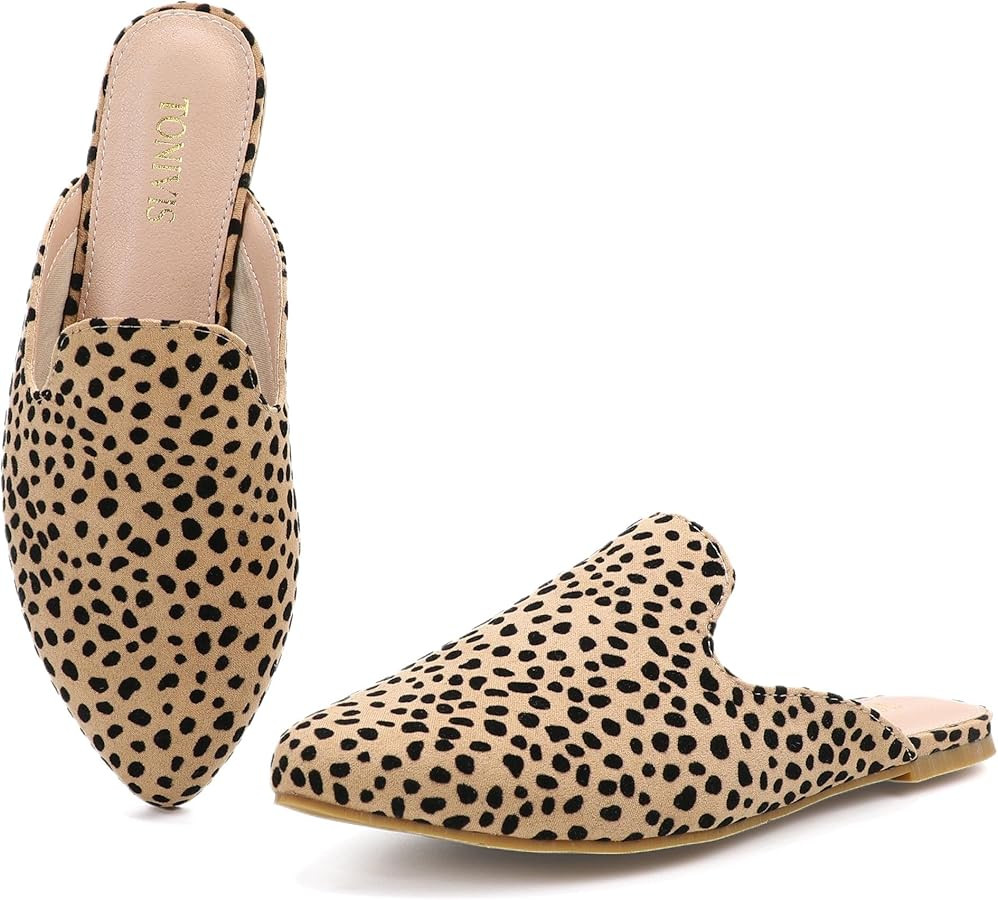 Mules for Women Comfortable Slip On Backless Flats Pointed Toe Loafers for Work and Casual Wear L... | Amazon (US)