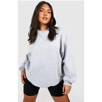 Womens Plus Basic Oversized Sweatshirt - Grey - 16, Grey | Boohoo.com (UK & IE)