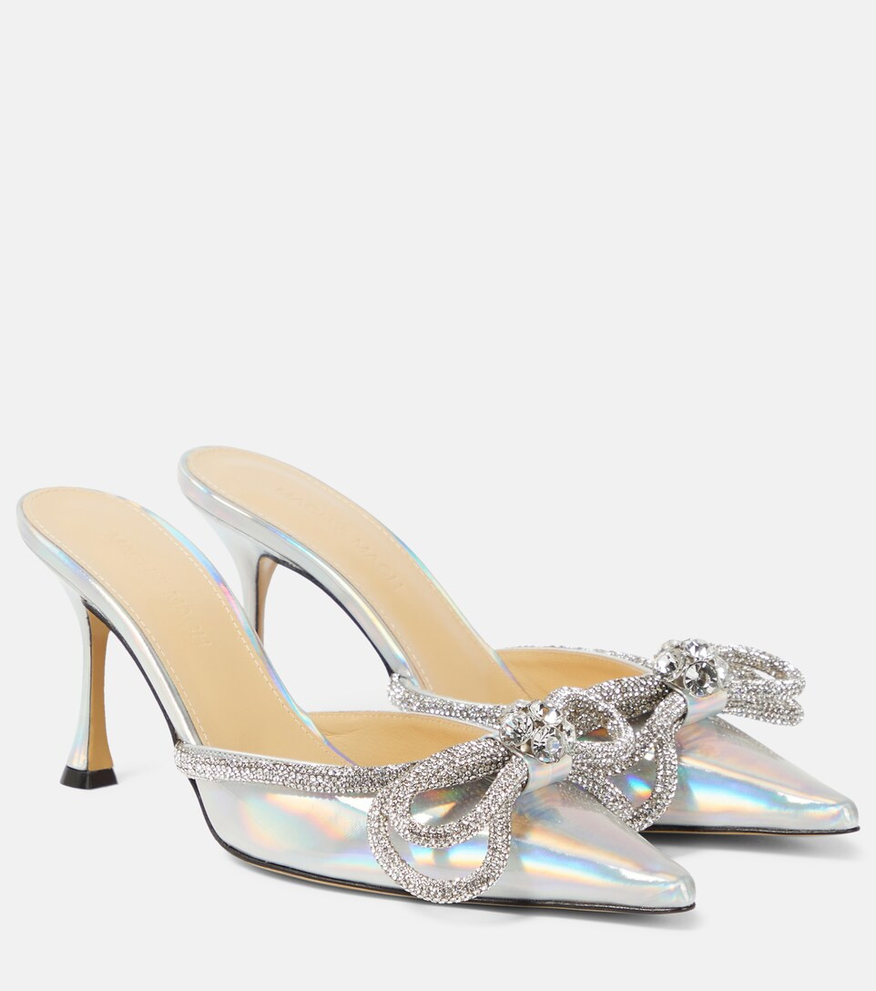 Double Bow embellished leather mules | Mytheresa (US/CA)