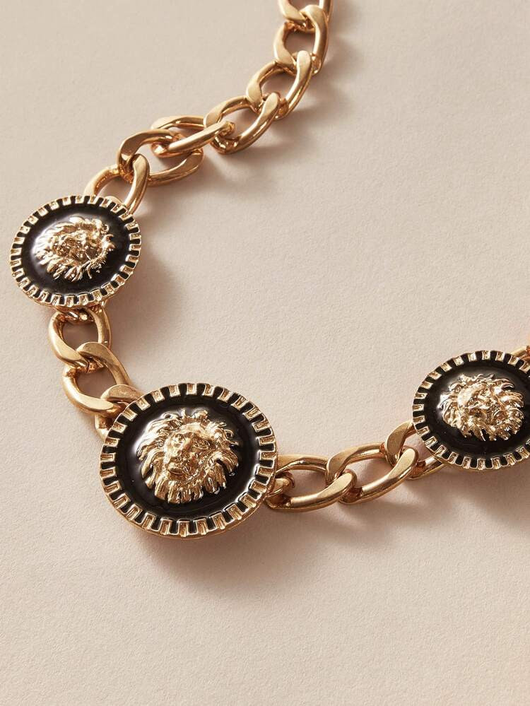 1pc Lion Head Decor Chain Necklace | SHEIN