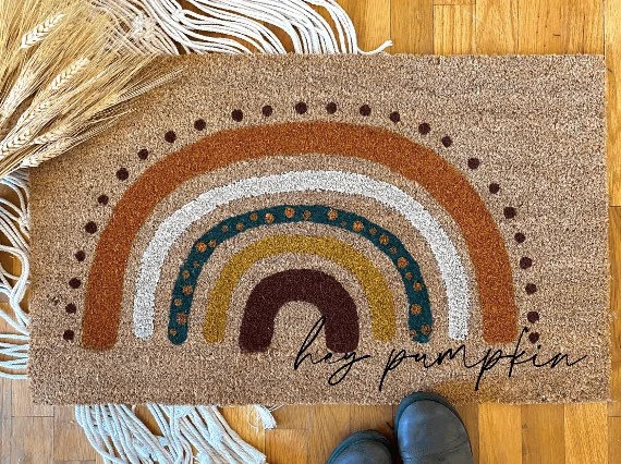 Fall Rainbow Doormat  Fall  Fall Vibes  Autumn  Rainbow  | Etsy | Etsy (US)