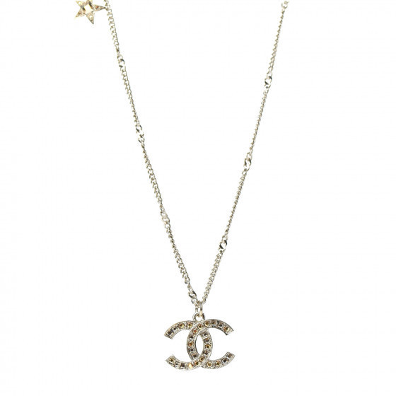 CHANEL Baguette Crystal CC Starfall Necklace Gold | Fashionphile