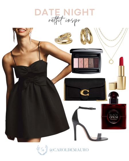 Here's a date night outfit that you can copy: a black sleeveless mini dress, stylish heels, gold accessories, and more!
#allblackoutfit #petitestyle #dinnerdate #summerlook

#LTKstyletip #LTKbeauty #LTKSeasonal