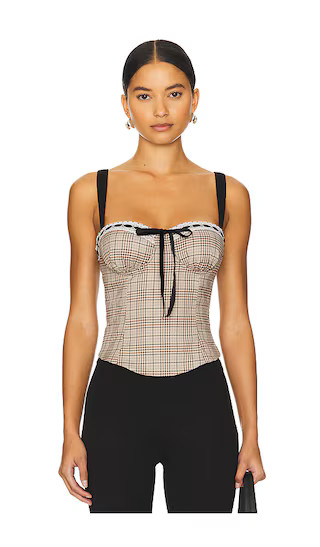 Flora Corset Top in Plaid | Revolve Clothing (Global)