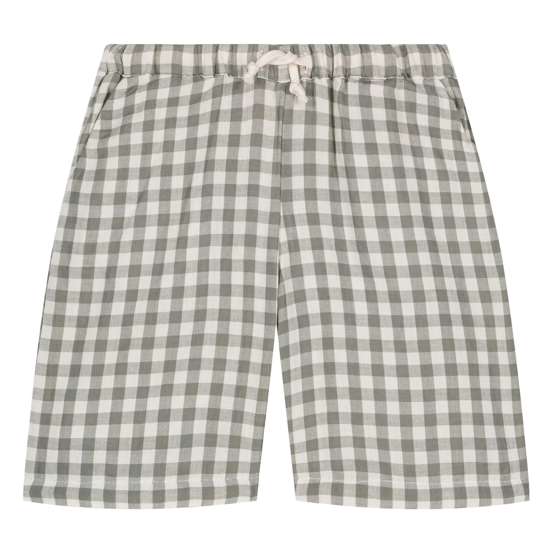 Bermuda Vichy Gaze de Coton | Gris vert | Smallable