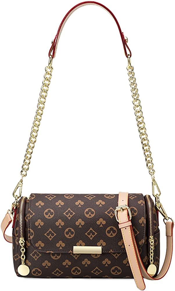 Women's Crossbody Bags Artificial Leather Shoulder Bags Brown Satchel Bags Designer Purse Handbag... | Amazon (US)