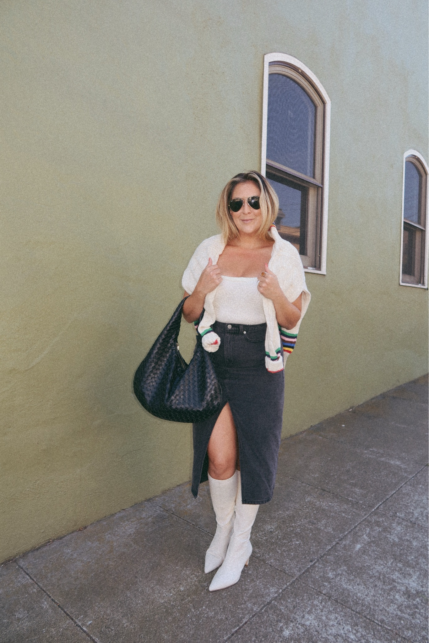 SUNDAY BEST
target rowing blazers sweater
free people tank
abercrombie denim skirt
revolve boots 
abercrombie bag 

#LTKitbag #LTKshoecrush #LTKmidsize
