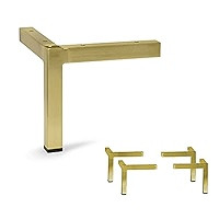 Furniture Metal Legs, Square Metal Tube - Set of 4 New (4" H Antique Brass) | Amazon (US)