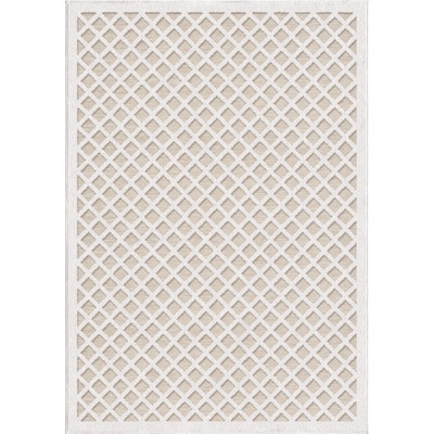 allen + roth  Lifestyle Performance Pippa 8 x 10 Off-white Indoor/Outdoor Trellis Area Rug | Lowe's